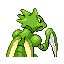 Imagen posterior de Scyther variocolor en Pokémon Esmeralda
