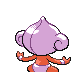 Imagen posterior de Meditite variocolor hembra en Pokémon Platino
