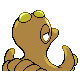 Imagen posterior de Octillery variocolor macho en Pokémon Platino