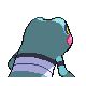 Imagen posterior de Croagunk variocolor macho en Pokémon Platino