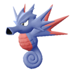 Seadra (escama Dragon equipada, evolucionará cuando se intercambie)