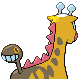 Imagen posterior de Girafarig macho en Pokémon Diamante y Pokémon Perla