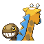 Imagen posterior de Girafarig variocolor en Pokémon Rojo Fuego y Pokémon Verde Hoja