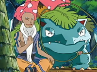 Venusaur junto a Spenser/Aniceto.