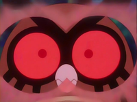 Hoohoot usando su visión para localizar Pokémon fantasma.