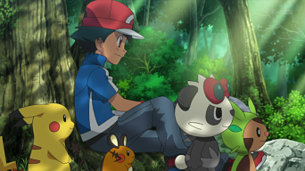 Archivo:EP910 Ash, Pikachu, Dedenne, Pancham y Chespin.png