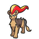 Icono de Pyroar hembra en Pokémon HOME