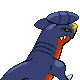 Imagen posterior de Garchomp variocolor hembra en Pokémon Oro HeartGold y Pokémon Plata SoulSilver