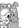 Muñecos en el manga Pocket Monsters Special.