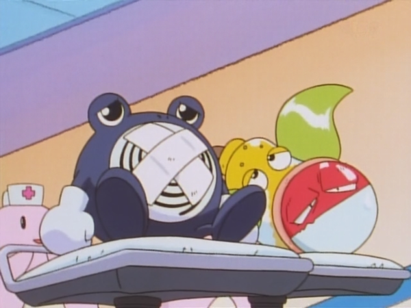Archivo:EP047 Poliwhirl, Weepinbell y Voltorb heridos.png