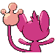 Imagen posterior de Aipom variocolor hembra en Pokémon Oro HeartGold y Pokémon Plata SoulSilver