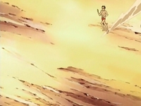 Giovanni corriendo por el desierto prácticamente sin ropa...