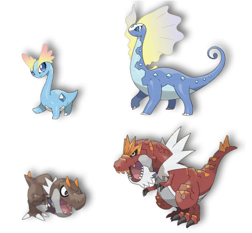 Archivo:Amaura, Aurorus, Tyrunt y Tyrantrum.png