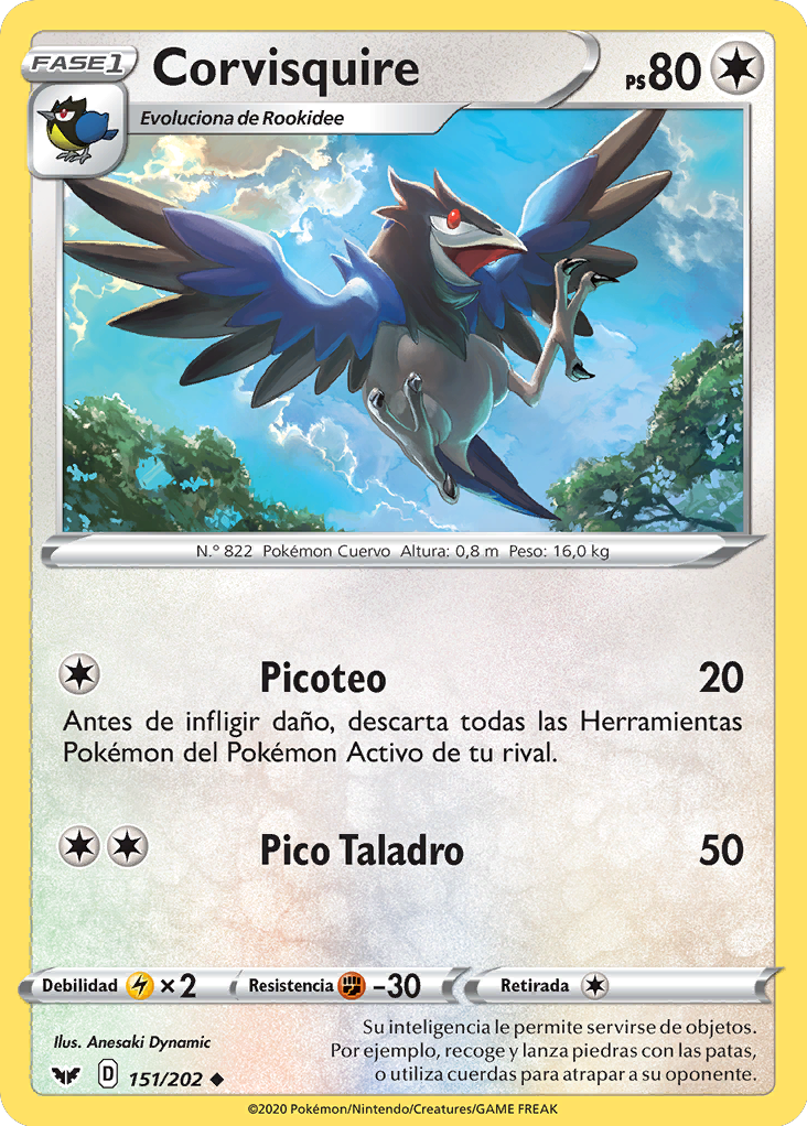 Corvisquire (Espada y Escudo TCG) - WikiDex, la enciclopedia Pokémon