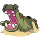 Imagen de Hippowdon variocolor hembra en Pokémon Diamante y Pokémon Perla