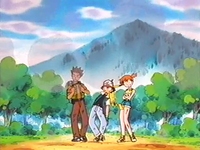 ...después Ash, Misty y Brock sufren los daños ocasionados por este.