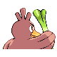 Imagen posterior de Farfetch’d variocolor macho o hembra en la cuarta generación