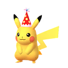 Archivo:Pikachu con gorro de fiesta rojo GO.png