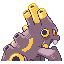 Imagen posterior de Exploud variocolor en Pokémon Rojo Fuego y Pokémon Verde Hoja