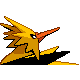 Imagen posterior de Zapdos variocolor en Pokémon Oro HeartGold y Pokémon Plata SoulSilver