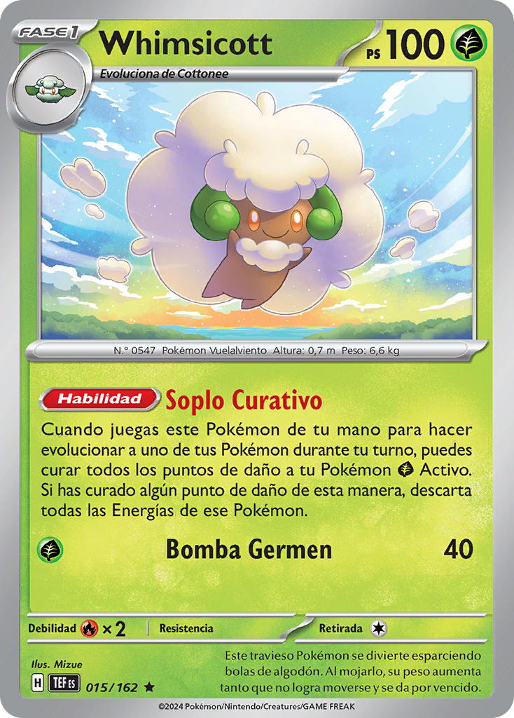 Whimsicott (Fuerzas Temporales TCG) - WikiDex, la enciclopedia Pokémon