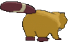 Imagen posterior de Bibarel variocolor macho en Pokémon X, Pokémon Y, Pokémon Rubí Omega, Pokémon Zafiro Alfa, Pokémon Sol, Pokémon Luna, Pokémon Ultrasol y Pokémon Ultraluna