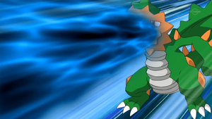 Druddigon usando Furia Dragón.