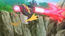 Farfetch’d de Ash usando giro vil.