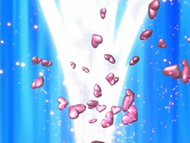 Con un sello de corazones, al mandar salir al Pokémon de su Pokébola/Poké Ball, una nube de pequeños corazones inundará el espacio.