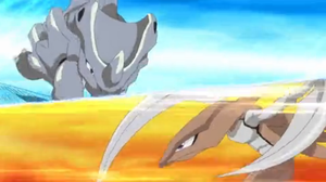 Kabutops usando cuchillada.