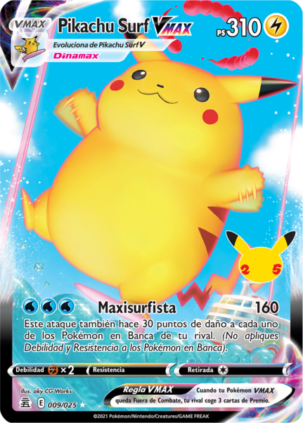 Archivo:Pikachu Surf VMAX (Celebraciones TCG).png