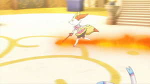 Braixen de Serena usando lanzallamas.