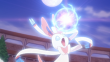 Sylveon de Noa usando fuerza lunar.
