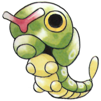 Caterpie en Pokémon Rojo y Verde.