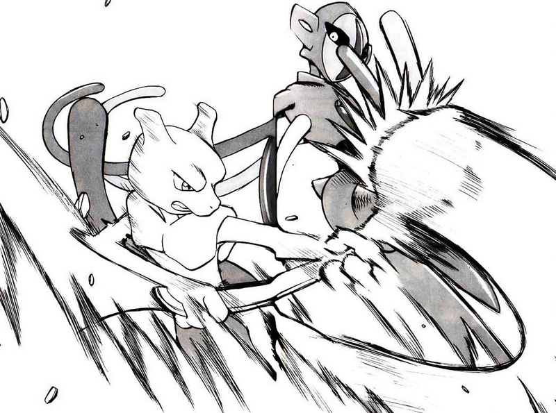 Archivo:Mewtwo usando una cuchara contra Deoxys en el manga.jpg