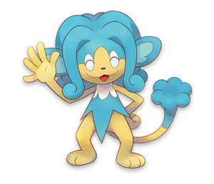Simipour en Pokémon Mundo megamisterioso.