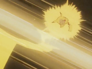 Pikachu usando rayo.