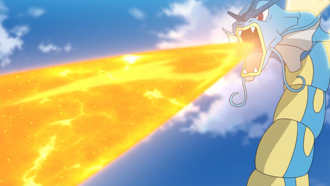 Gyarados de Paul/Polo usando hiperrayo.