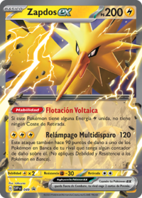 Carta promo de Zapdos ex.