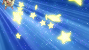 Flareon de Noa usando Meteoros/Rapidez.