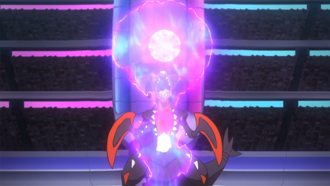 Mega-Garchomp de Cynthia/Cintia usando cometa draco.