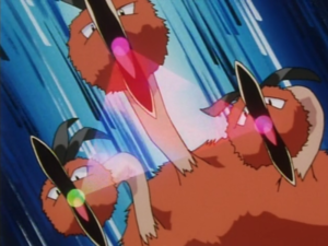 Dodrio de Falkner/Pegaso usando Triataque.