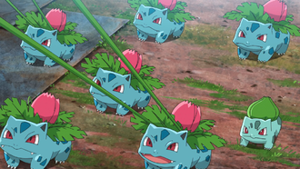 Ivysaur salvajes usando Látigo Cepa