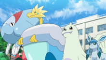 Arctozolt junto a otros Pokémon de tipo hielo.