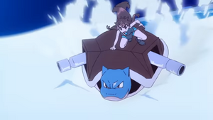 Blastoise de Green/Verde usando Surf en el EVO08.