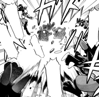 Lucario usando a bocajarro.