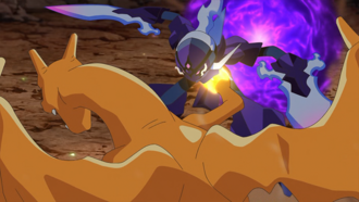 Charizard de Friede usando garra dragón.
