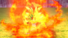 Flamariete usando Erupción de Ira.