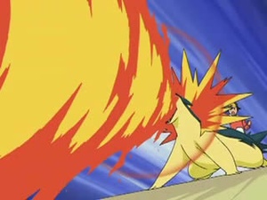 Typhlosion usando lanzallamas.