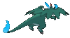 Imagen posterior de Mega-Charizard X variocolor en Pokémon X, Pokémon Y, Pokémon Rubí Omega, Pokémon Zafiro Alfa, Pokémon Sol, Pokémon Luna, Pokémon Ultrasol y Pokémon Ultraluna